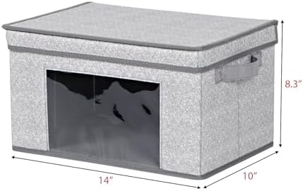 Univivi Fabric Storage Bins with Lids for Closet, 4 Pack, Grey - Image 2