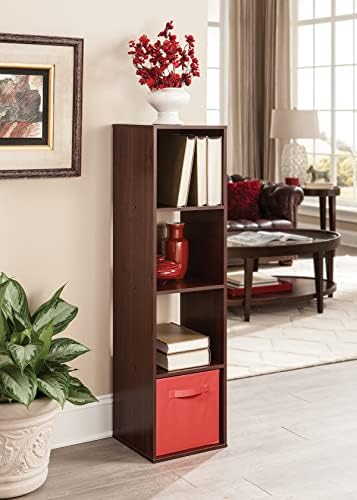ClosetMaid Cubeicals 4 Cube Storage Shelf Organizer Bookshelf, Stackable, Vertical or Horizontal, Easy Assembly, Wood, Dark Cherry Finish - Image 2
