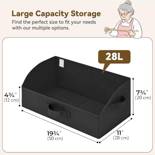 GRANNY SAYS Trapezoid Closet Storage Bins, Large, Black, 3-Pack - Image 6
