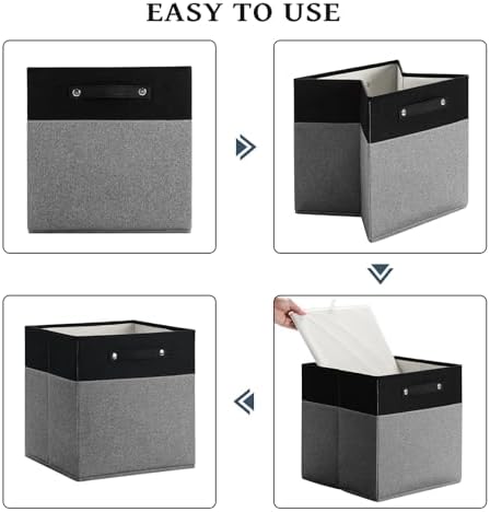 FinishingBo 13x13x13 Storage Cube Bins 6 Pack, Cube Shelf Baskets - Image 4
