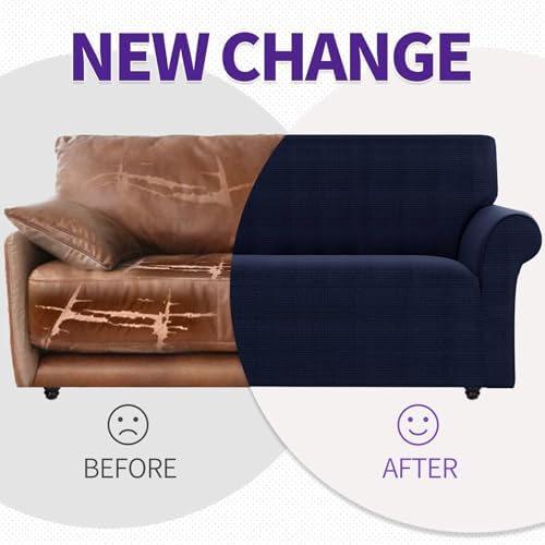 ZNSAYOTX Couch Covers for 3 or 4 Cushion Couch High Stretchy Spandex Pet Friendly Sofa Slipcover 1 Piece Non Slip Couch Covers Extra Large Furniture Protector (Navy Blue, XL Sofa) - Image 4