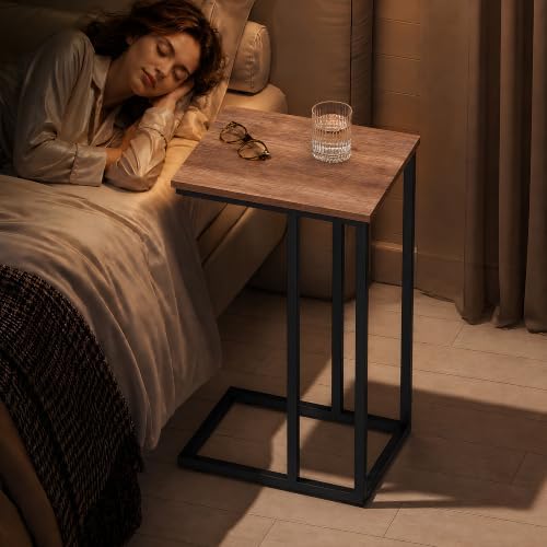 WLIVE C Shaped End Table, Small Side Tables for Sofa and Bed, Couch Table that Slides Under for Living Room, Bedroom, Home Office, Small Spaces - Image 4
