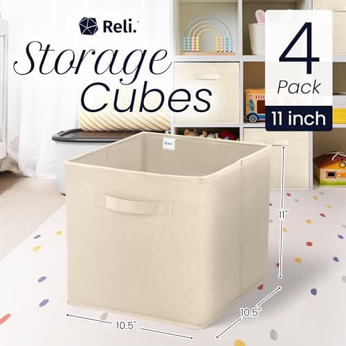 Reli. 11 Inch Cube Storage Bins (4 Pack) | Cube Organizer Bins - Image 2