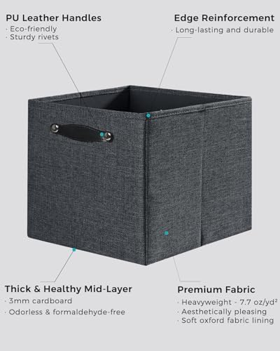 Cube Storage Bins | 13"x15"x13", Graphite Gray, 4 Pack - Image 3