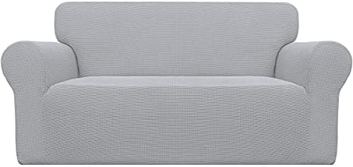 Easy-Going Stretch Oversized Loveseat Couch Covers Washable Silver Gray by Easy-Going