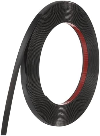 uxcell Black Peel and Stick Molding Trim, 0.4 Inch x 19.7 ft Self-Adhesive Mirror Tape, Flexible PVC Border Strip for Wall Decoration Tile Edge Ceiling Floor Frame Furniture Decoration by uxcell