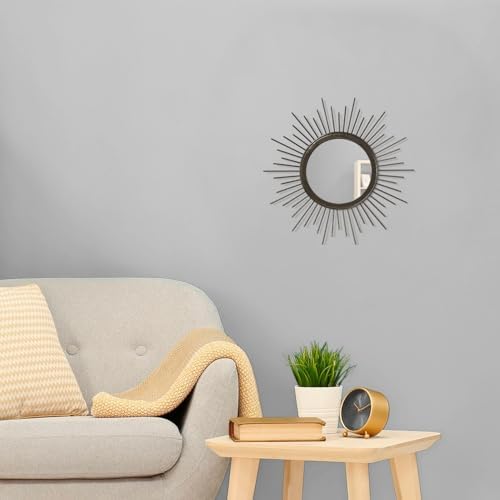 Sunburst Spoked Mirrors for Wall Boho Home Round Wall Art Mirror Classic Metal Modern Hanging Mirror Living Room Hallway Bathroom Bedroom Office Vanity Entryway - Image 3