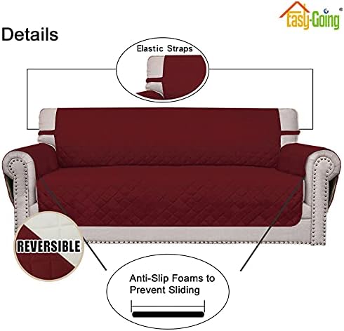 Easy-Going Reversible Couch Cover, Oversized Chair, Christmas Red/Ivory - Image 3