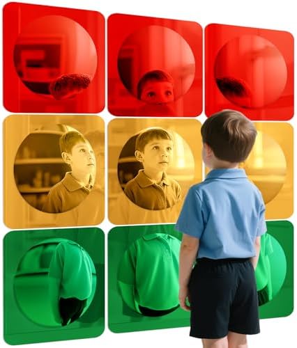 Geiserailie 9 Pcs Sensory Wall Bubble Mirrors, 10 x 10 Inch, CPC Certified by Geiserailie