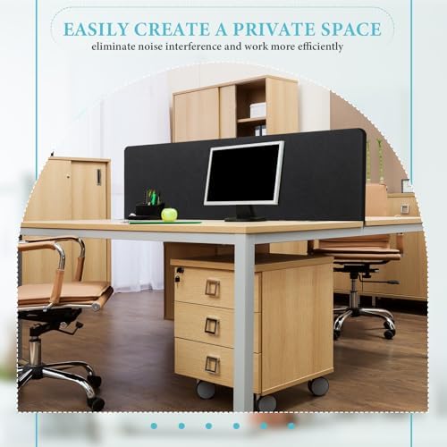 Wesiti 2 Pcs Acoustic Desk Divider Classroom, Black, 47.24 x 15.75 Inches - Image 5