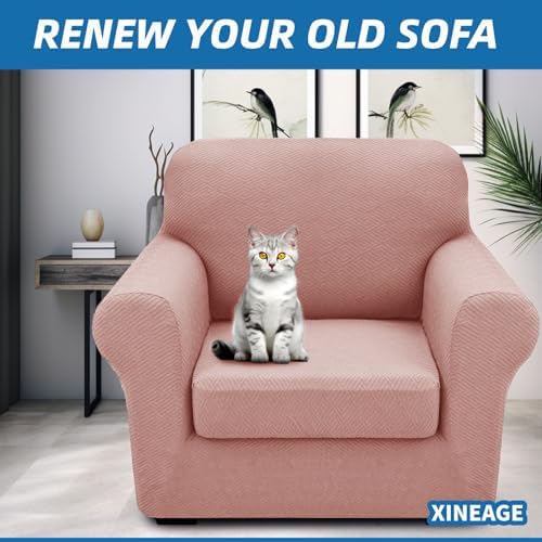 XINEAGE 2-Piece Stretch Armchair Sofa Cover, Washable Couch Covers for Dog - Image 4