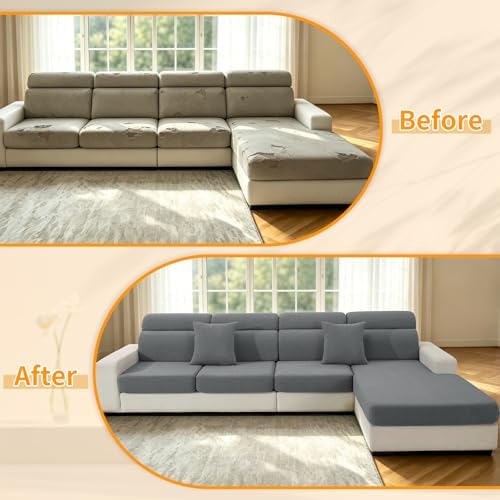 XINEAGE 4 Piece Stretch Couch Cushion Covers Individual Sofa Slipcovers - Image 7