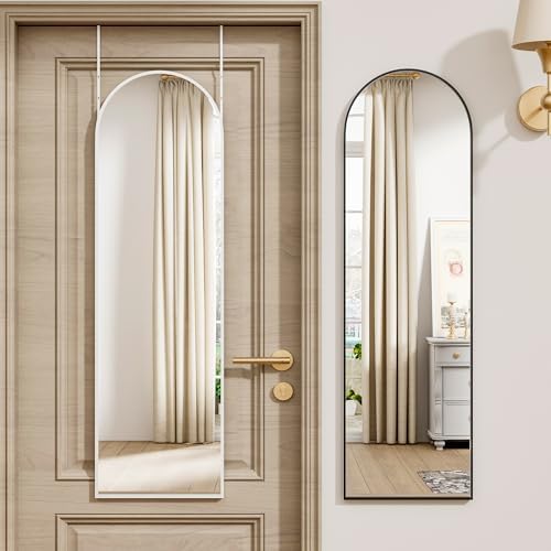 Vlush Door Mirror, Full Length Mirrors Over The Door, 14'' x 48'' Hanging/Rectangular Wall Mirror, Wall-Mounted/Hanging/Leaning, Home Decor,(Black) - Image 5