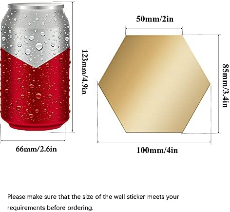 DIY Wall Decals Acrylic Mirror Sticker Set 36 Pcs, Hexagon Mirror Wall Stickers for Living Room Bedroom Decor (Gold) - Image 3