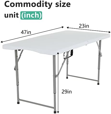 FDW | 4FT Folding Table | White | Portable Plastic Table - Image 3