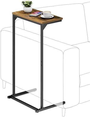 TUTOTAK C Shaped End Table, Small Side Table, 28.7 inch Tall Couch Table by ChoosetutotakFurnitureBuildYourCozyHome