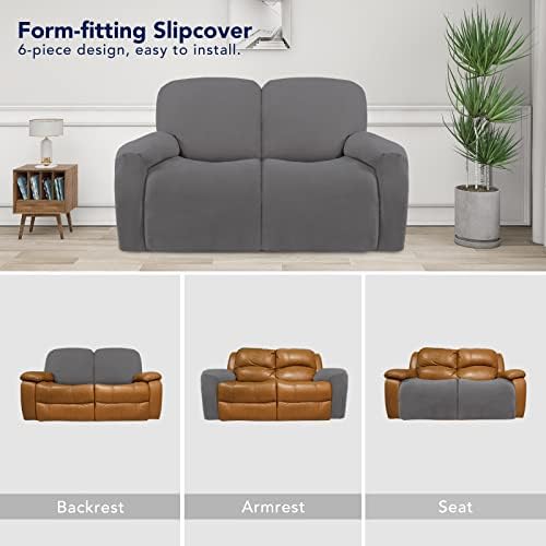 PureFit Super Stretch Loveseat Recliner Sofa Couch Cover with Pocket - Image 4