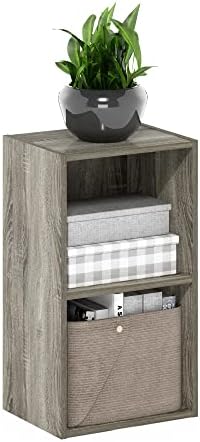 Furinno PASIR Book Shelf, 2-Tier Modern Bookshelf, Open Shelves Bookcase 9 x 12 x 21, Easy Assembly, for Living Room, Bedroom, Home Office, French Oak by Furinno-FitsYourSpaceFitsYourBudget