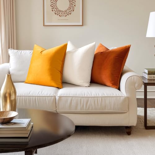 MIULEE Velvet Throw Pillow Covers 18x18 Inch Pack of 2 Gold - Image 2