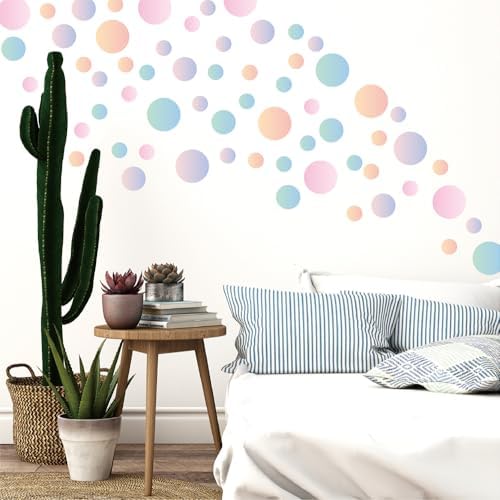 250 PCS Removable Boho Aesthetic Gradient Polka Dot Vinyl Wall Decals | 10 sheets peel & stick waterproof circle stickers for modern bedroom, living Room, office & playroom decor (1.2–2.6 in) - Image 5