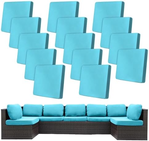 14 Pcs Outdoor Cushion Covers, Patio Sofa Cushion Covers Replacement by BIETYONE
