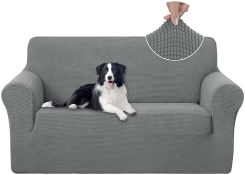 U-NICE HOME Loveseat Cover Stretch Couch Cover Sofa Slipcover, Grey by U-NICEHOME
