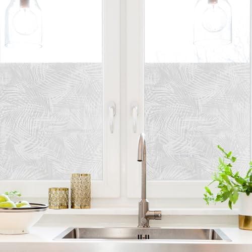 Palm Window Privacy Film by Artscape - Decorative Frosted Glass Design, Static Cling, Full Coverage Privacy, UV Protection, Durable in Heat, Cold, and Humidity, Made in USA - 24 x 36 Inch by Unknown