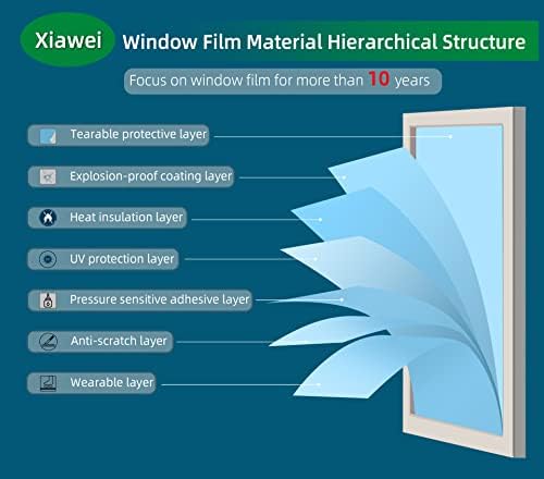 XIAWEI One Way Window Privacy Film with Tools, 11.8In×6.5Ft, Cosmic Black - Image 6