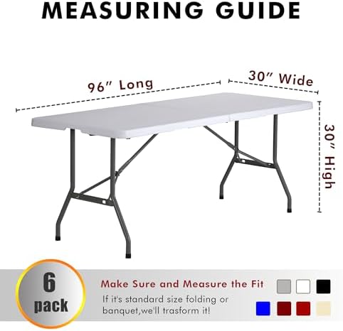 Nasitos 6 Pack Black Tablecloth for 8FT Trade Show Table Covers-Open Back Folding Tablecloths Washable Fabric and Wrinkle Resistant Table Covers for Craft Show, Display Table, Parties, Birthday - Image 5