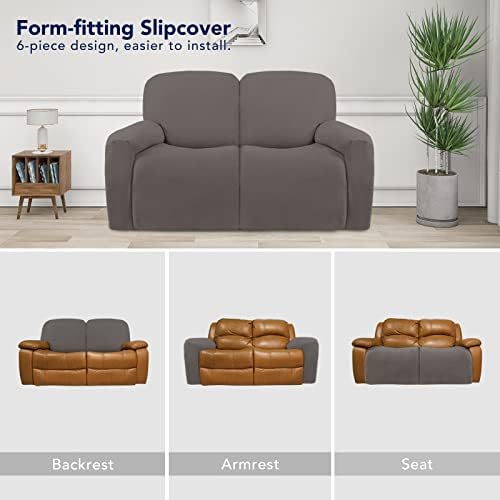 PureFit Super Stretch Loveseat Recliner Sofa Couch Cover with Pocket - Image 4