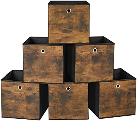 SONGMICS Storage Cubes, Set of 6, 11.8-Inch Foldable Closet Organizers by Unknown