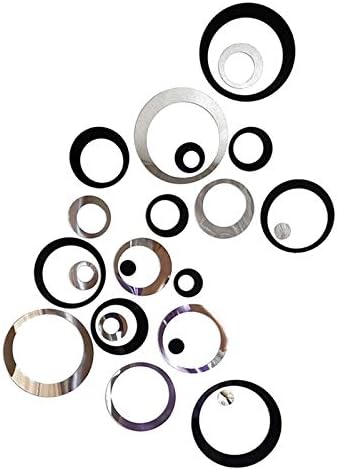 24 Pieces Removable Acrylic Mirrors Wall Decal Sticker for Living Room Bedroom Home Decor DIY Circle Wall Decoration Black and Silver by AQRICHFOX