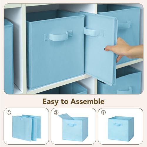 GRANNY SAYS 11x11 Cube Storage Bins, 6-Pack Storage Cubes, Light Blue - Image 6