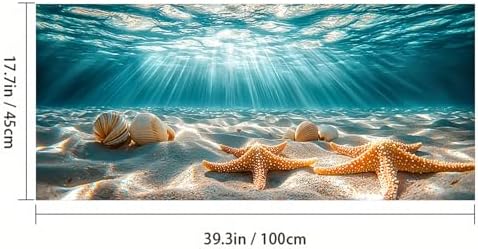 HOMETITUTE Underwater Sea Shell Starfish Window Cling 39.3x17.7 Inch PVC - Image 3