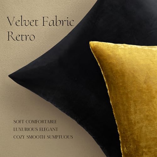 MIULEE Velvet Throw Pillow Covers 18x18 Inch Pack of 2 Golden - Image 5