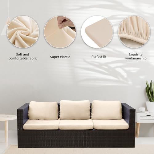 8 Pcs Outdoor Cushion Covers, Patio Sofa Cushion Covers Replacement - Image 4