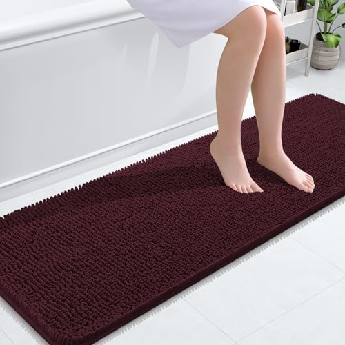 OLANLY Bathroom Runner Rugs 59x20, Extra Soft Absorbent Chenille Bath Rugs by OLANLY