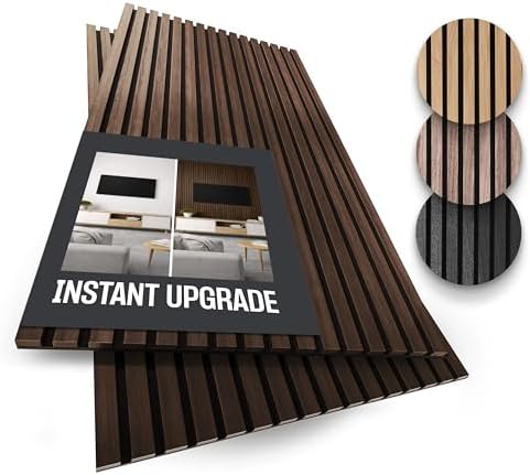 2-Pack Wood Panels for Wall - Acoustic Wood Slat Wall Panels, Soundproof Wooden Paneling for Interior Decor by COREMINDED