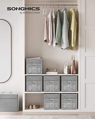 SONGMICS Storage Cubes, Set of 6, 11.8-Inch Foldable Closet Organizers - Image 2