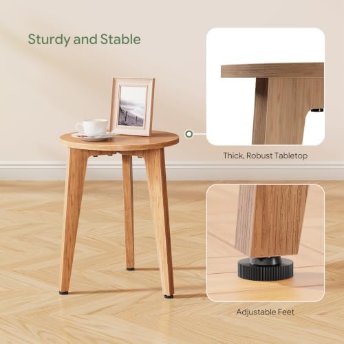 Simple Trending Side Table, Round End Table with Tapered Legs - Image 4