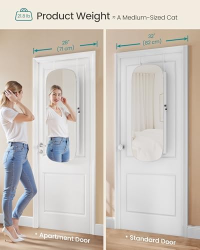 SONGMICS Jewelry Organizer, LED Jewelry Cabinet, Wall/Door Mounted - Image 4