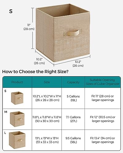 SONGMICS Storage Cubes, Set of 6, 11-Inch Foldable Closet Organizers - Image 6