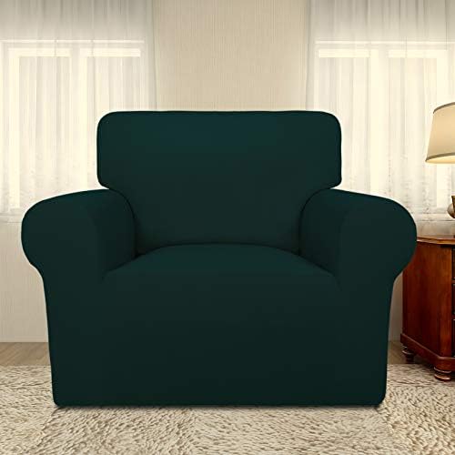 PureFit Super Stretch Chair Covers Fleece Couch Covers for Sofa Deep Teal - Image 2
