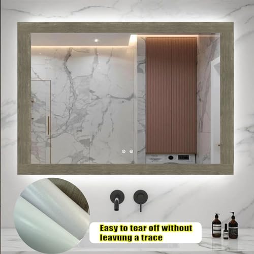 Teemall 10M Black Wood Grain Removable PVC Waterproof Border Wall Decor Removable Self Adhesive Kitchen Bathroom Tiles Sticker Wallpaper 4.2x390 (Gray, 2" x 390") - Image 6