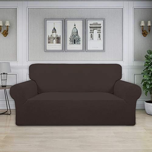 Easy-Going Stretch Oversized Loveseat Couch Covers Washable Chocolate - Image 2