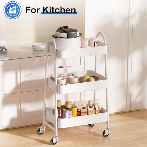 DUMOS 3 Tiers Rolling Cart, Utility Cart, Storage Organizer - Image 6