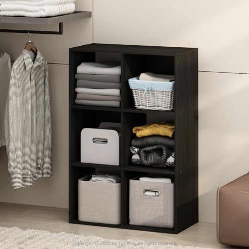 Furinno PELLI Closet Organizers and Storage, 6-Cube Closet Organizer, Open Shelf Closet Storage, for Wardrobe, Bedroom, Living Room, Espresso - Image 2