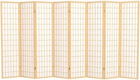 Red Lantern 6 ft. Tall Window Pane Shoji Screen - Natural - 8 Panels by RedLantern