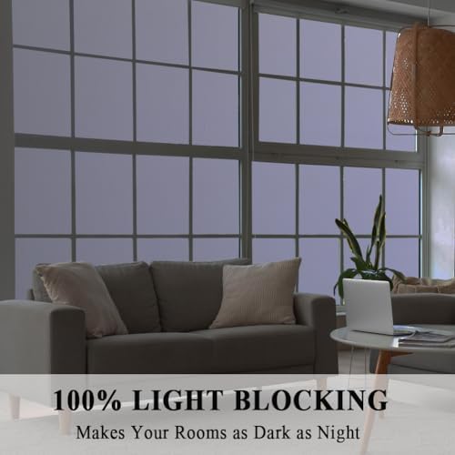 Whiteout Blackout Room Darkening Window Film Privacy No Glue 35x157in - Image 5