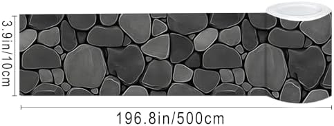 IVN Wallpaper Border Peel and Stick Wall Black Pebble Stone 4x196 Inch - Image 3